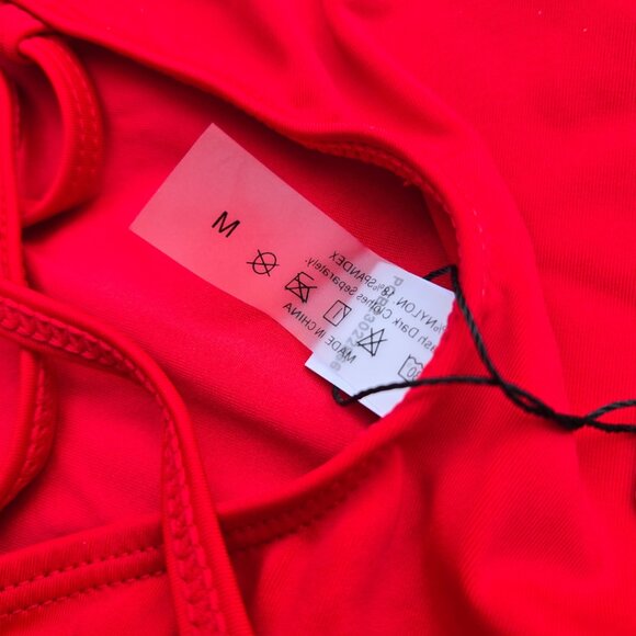 Red Purple Push Up Tummy Control Halter 1 Piece Bathing Suit - Medium - Picture 3 of 3